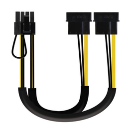 Nano Cable Cable de Alimentación para Tarjeta Gráfica 10.19.1201 - 2x Molex Macho a PCI-e 6+2 PIN, 20 cm